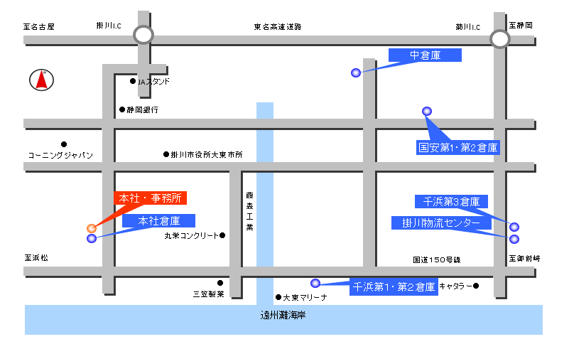 本社周辺倉庫マップ